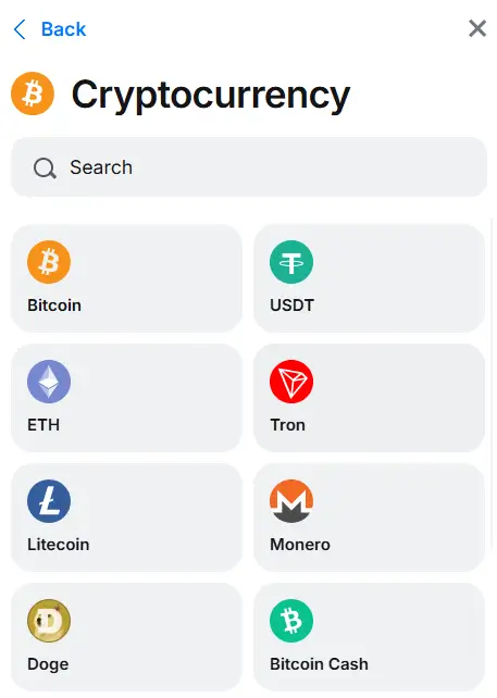 1win deposit using cryptocurrencies