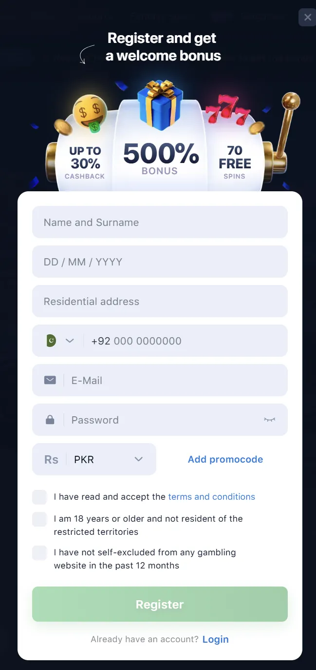 1win registration